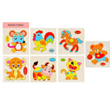 Maxbell 7pcs Kids Wooden Jigsaw Puzzle Shape Puzzles for Boys and Girls Animals