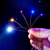 Maxbell 10Pcs LED Light Cool Red Flashing Leds Wire Cable for Sand Table Diorama
