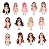 Maxbell 16cm BJD Doll Body DIY Parts White Skin 13 Joints Flexible Doll Toy Style 1