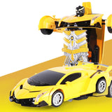 Maxbell Kids Toys Transformer RC Robot Toy Model Car Remote Control Car Gift Yellow