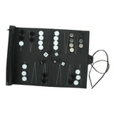 Maxbell PU Leather Backgammon Set Travel Family Recreational Backgammon Board Game