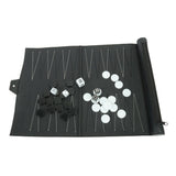 Maxbell PU Leather Backgammon Set Travel Family Recreational Backgammon Board Game