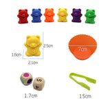 Maxbell Preschool Kids Math Counting Bear Playset Montessori Early Educational Toys