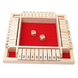 Maxbell Shut the Box Board Game Set Wood Wooden Number Fun Drinking Games Dice