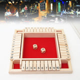 Maxbell Shut the Box Board Game Set Wood Wooden Number Fun Drinking Games Dice