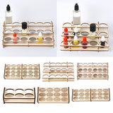 Maxbell Wooden Paint Rack Stand Storage Shelf Holder for DIY Art Painting Tool 6 hole