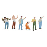 Maxbell 6pcs 1/50 Characters Little Figures People Street Road Scenery Colorful -B
