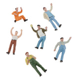 Maxbell 6pcs 1/50 Characters Little Figures People Street Road Scenery Colorful -B