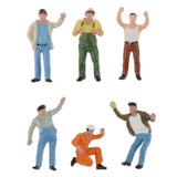 Maxbell 6pcs 1/50 Characters Little Figures People Street Road Scenery Colorful -B