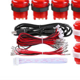 Maxbell 2-Player LED Arcade DIY Kit for USB PC Game DIY & Raspberry Pi  Red Blue