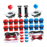 Maxbell 2-Player LED Arcade DIY Kit for USB PC Game DIY & Raspberry Pi  Red Blue