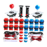 Maxbell 2-Player LED Arcade DIY Kit for USB PC Game DIY & Raspberry Pi  Red Blue