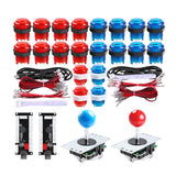Maxbell 2-Player LED Arcade DIY Kit for USB PC Game DIY & Raspberry Pi  Red Blue