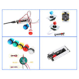 Maxbell 2-Player LED Arcade DIY Kit for USB PC Game DIY & Raspberry Pi  Red Blue