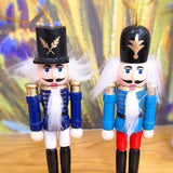 Maxbell 6pcs Christmas Nutcracker Ornaments Set Wooden Figures Soldier Puppet Toy