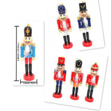 Maxbell 6pcs Christmas Nutcracker Ornaments Set Wooden Figures Soldier Puppet Toy