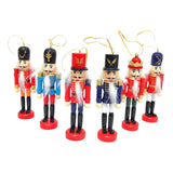 Maxbell 6pcs Christmas Nutcracker Ornaments Set Wooden Figures Soldier Puppet Toy