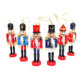 Maxbell 6pcs Christmas Nutcracker Ornaments Set Wooden Figures Soldier Puppet Toy