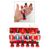 Maxbell 6pcs Christmas Nutcracker Ornaments Set Wooden Figures Soldier Puppet Toy