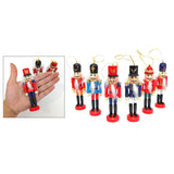 Maxbell 6pcs Christmas Nutcracker Ornaments Set Wooden Figures Soldier Puppet Toy