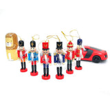 Maxbell 6pcs Christmas Nutcracker Ornaments Set Wooden Figures Soldier Puppet Toy