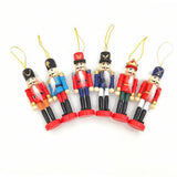 Maxbell 6pcs Christmas Nutcracker Ornaments Set Wooden Figures Soldier Puppet Toy