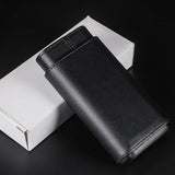 Maxbell 1pc Black Cedar Wood Lined Travel Cigar Holder Protective Holding 3 Cigars