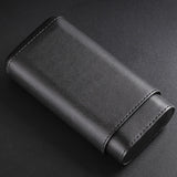 Maxbell 1pc Black Cedar Wood Lined Travel Cigar Holder Protective Holding 3 Cigars