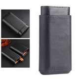 Maxbell 1pc Black Cedar Wood Lined Travel Cigar Holder Protective Holding 3 Cigars