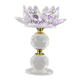 Crystal Lotus Candle Holder 4.72 Dia Candle Stand Party Decor Centrepieces purple"