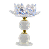 Crystal Lotus Candle Holder 4.72 Dia Candle Stand Party Decor Centrepieces blue"