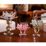 Crystal Lotus Candle Holder 4.72 Dia Candle Stand Party Decor Centrepieces colorful