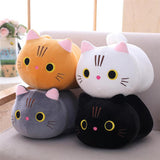 Cat Big Plush Hugging Pillow Soft Kitten Kitty Stuffed Animals Toy Gifts Brown 35cm