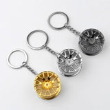 Max Wheel Rim Keychain Auto Car Handbag Bag Key Chain Keyring Hanging Silver