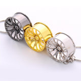 Max Wheel Rim Keychain Auto Car Handbag Bag Key Chain Keyring Hanging Silver