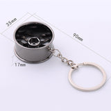 Max Wheel Rim Keychain Auto Car Handbag Bag Key Chain Keyring Hanging Silver