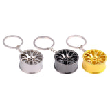 Max Wheel Rim Keychain Auto Car Handbag Bag Key Chain Keyring Hanging Silver