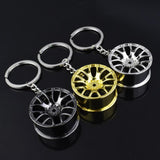 Max Wheel Rim Keychain Auto Car Handbag Bag Key Chain Keyring Hanging Silver