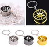 Max Wheel Rim Keychain Auto Car Handbag Bag Key Chain Keyring Hanging Silver