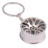 Max Wheel Rim Keychain Auto Car Handbag Bag Key Chain Keyring Hanging Silver