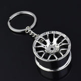 Max Wheel Rim Keychain Auto Car Handbag Bag Key Chain Keyring Hanging Silver