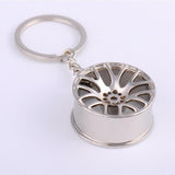 Max Wheel Rim Keychain Auto Car Handbag Bag Key Chain Keyring Hanging Silver