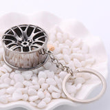 Max Wheel Rim Keychain Auto Car Handbag Bag Key Chain Keyring Hanging Silver