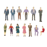 Maxbell 13pcs Model Trains 1:50 Painted Figures O SCALE People Standing Seated