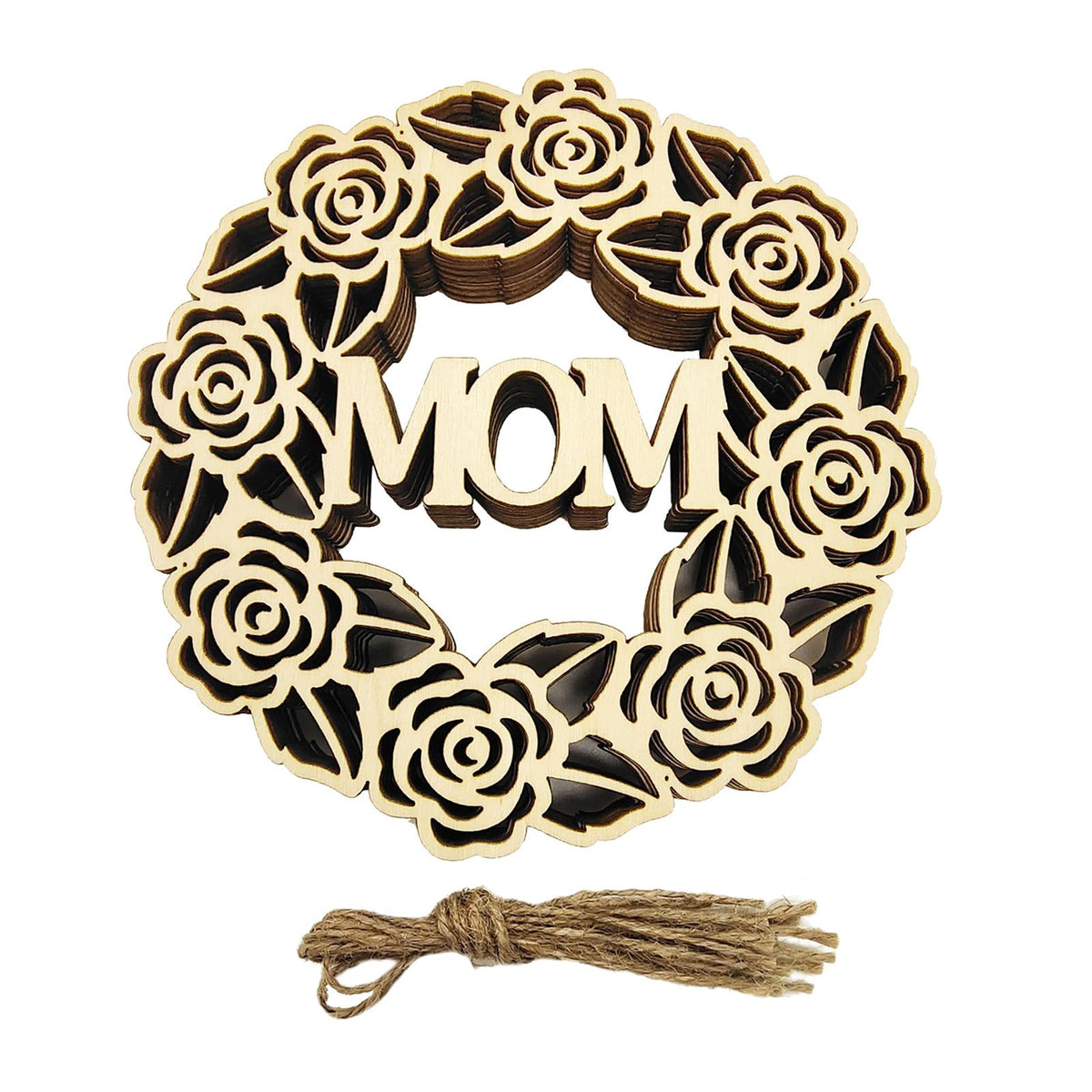 Maxbell  Wall Hanging Sign Letter/Love Heart/ Wreath Plaques 5 Pieces Style 4