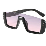 Oversized Square Sunglasses Gradient Lens UV 400 Shades Gray+Pink Lens