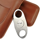 Maxbell Cattlehide Pocket Cigar Holder Storage Carrying Case Humidor W/ Cigar Cutter