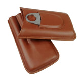Maxbell Cattlehide Pocket Cigar Holder Storage Carrying Case Humidor W/ Cigar Cutter