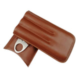Maxbell Cattlehide Pocket Cigar Holder Storage Carrying Case Humidor W/ Cigar Cutter