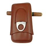 Maxbell Cattlehide Pocket Cigar Holder Storage Carrying Case Humidor W/ Cigar Cutter